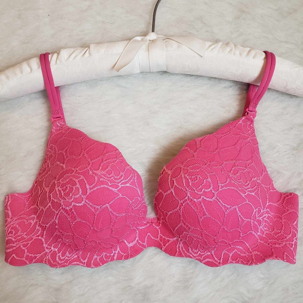 Victoria's Secret Very Sexy Wave Lace Secret Embrace Push-up Bra - Pink 34c